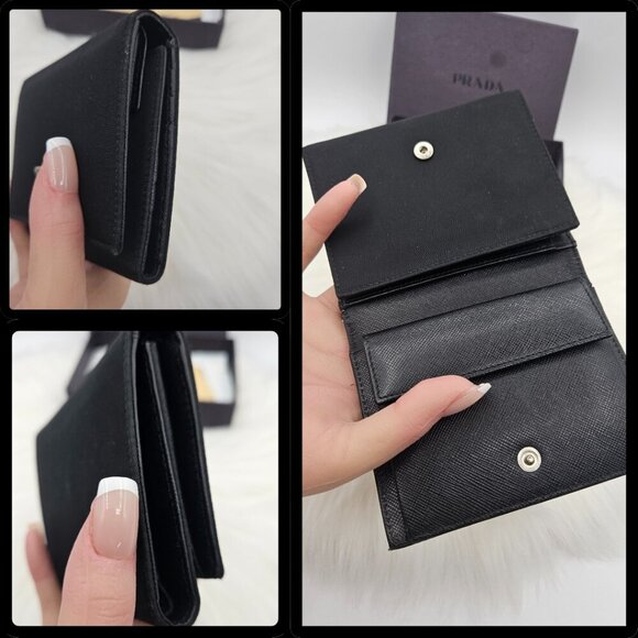 Prada Black Nylon and Leather Trifold Wallet - Picture 17 of 17